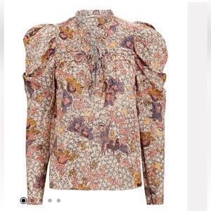 ULLA JOHNSON - Remy Puff Sleeve Floral Blouse